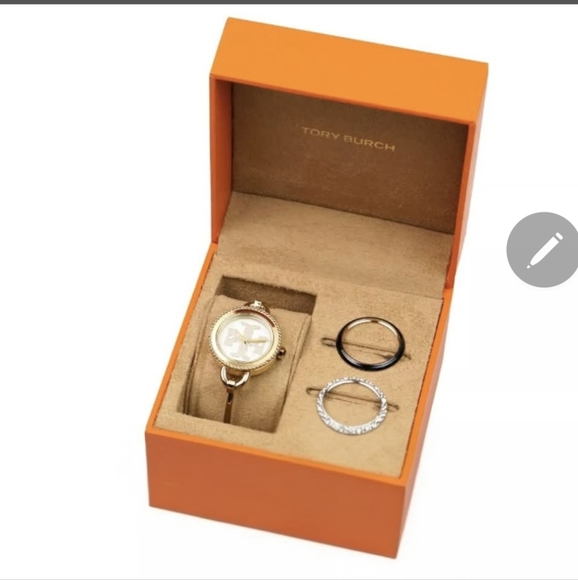 TORY BURCH The Miller Gold Tone Stainless Bangle Bracelet Watch - Picture 3 of 8